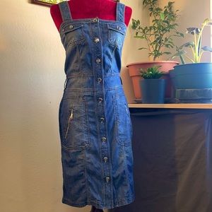 CUTE denim dress w/rhinestone buttons & POCKETS